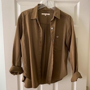 XIRENA Pocket Button-Up Shirt Jacket Brown